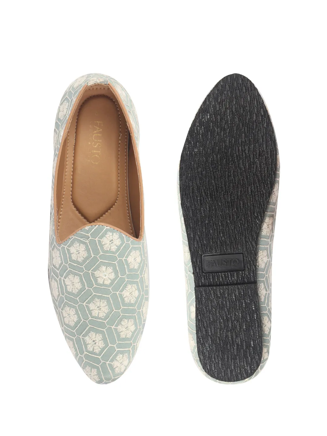 Men Olive Floral Embroidery Ethnic Slip On Juttis and Mojaris for Wedding|Party Slip-On|Traditional Kurtas Shoes