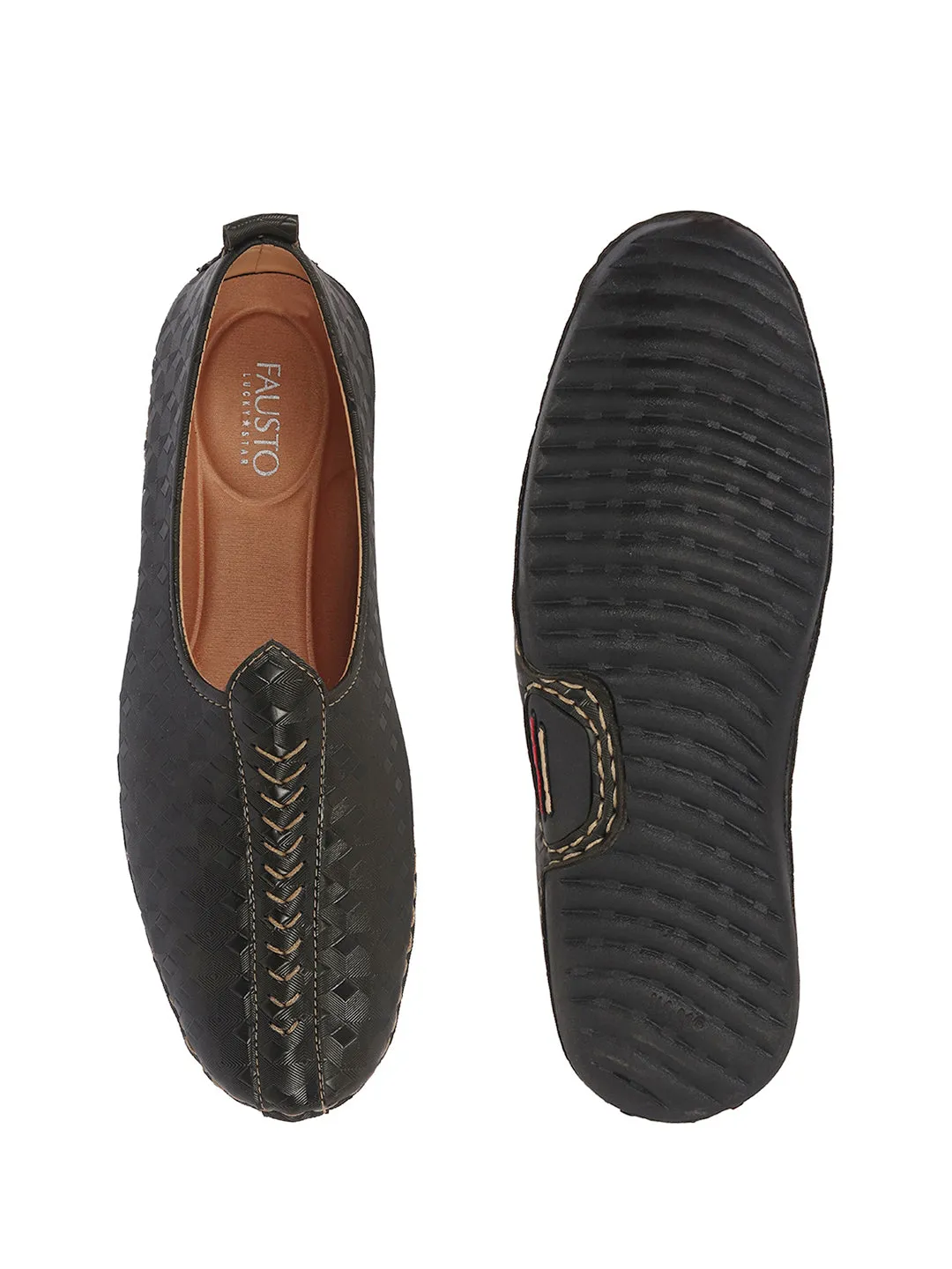 Men Olive Textured Print Ethnic Slip On Juttis and Mojaris for Wedding|Festive Slip-On|Traditional Sherwani Shoes