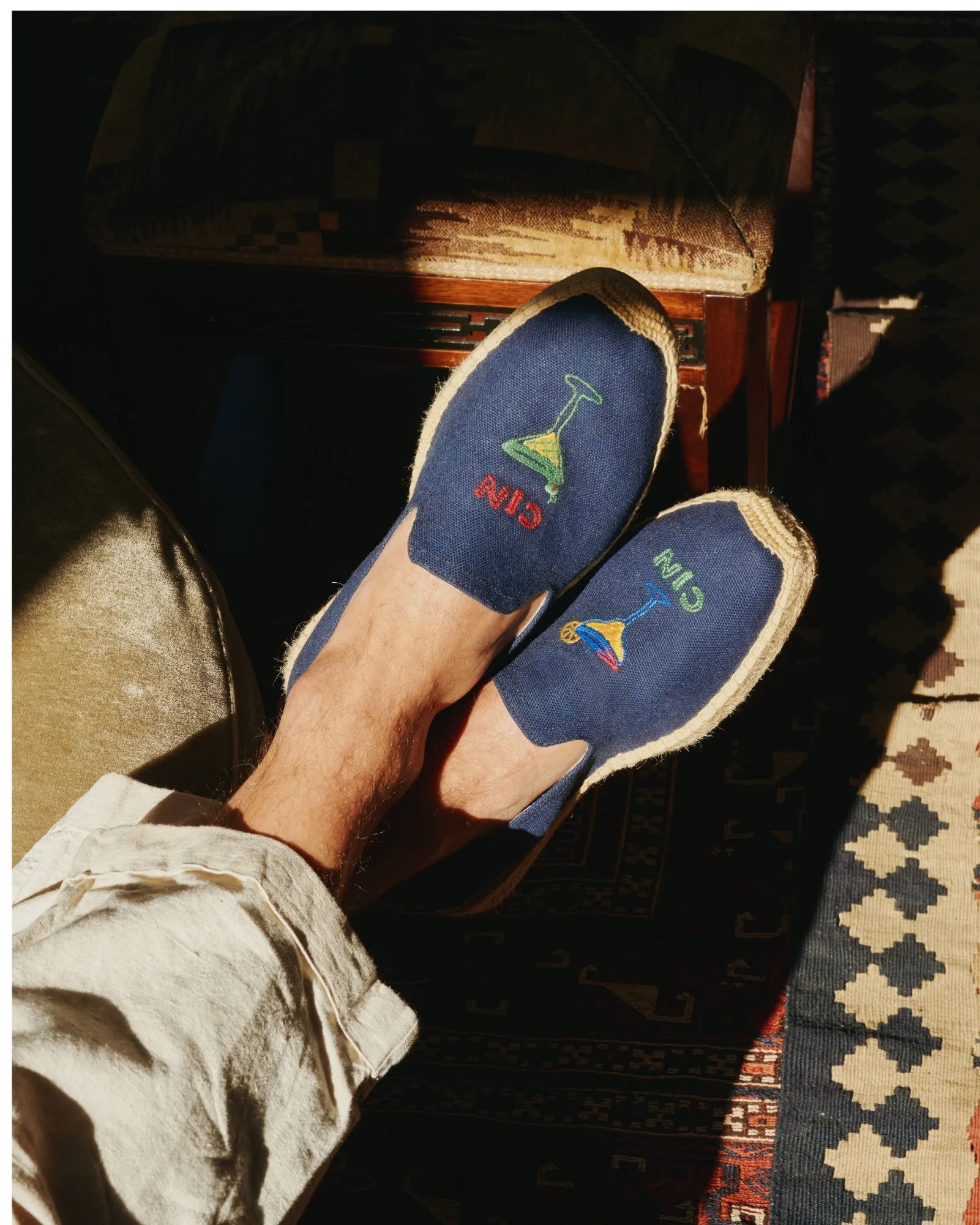 Mens_Espadrilles_The Smoking_Embroidery_Armada Blue - Cin Cin