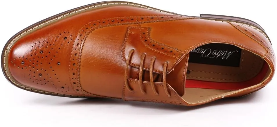 Metrocharm Alex-05 Men's Perforated Lace Up Oxford Dress Shoes