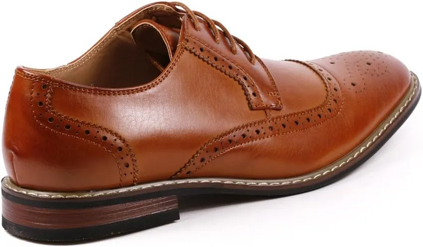 Metrocharm Alex-05 Men's Perforated Lace Up Oxford Dress Shoes