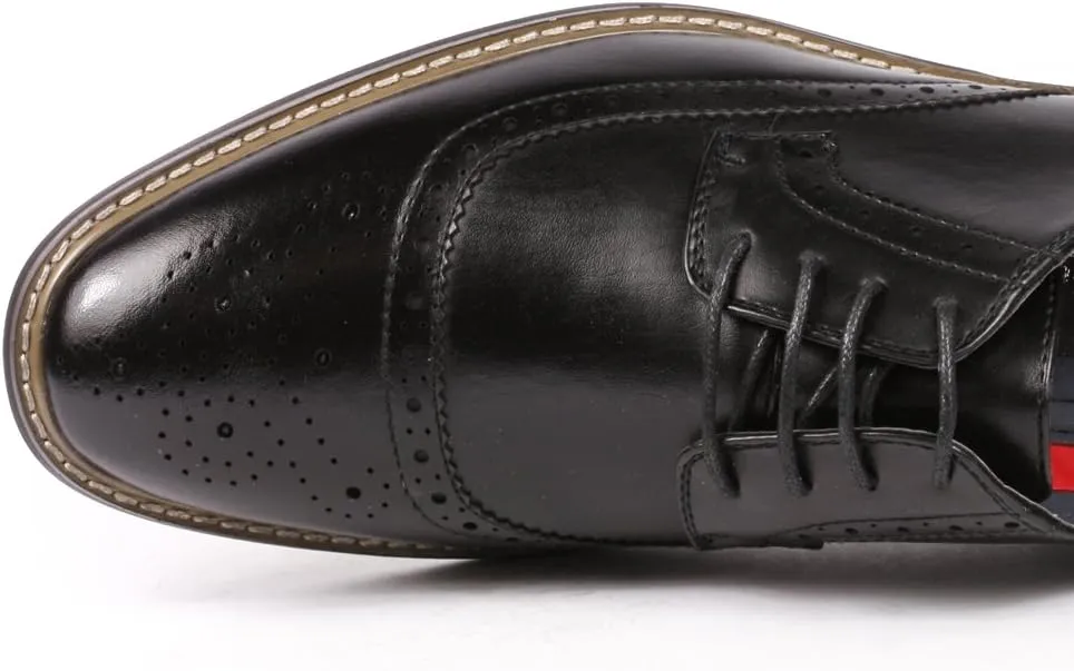 Metrocharm Alex-05 Men's Perforated Lace Up Oxford Dress Shoes