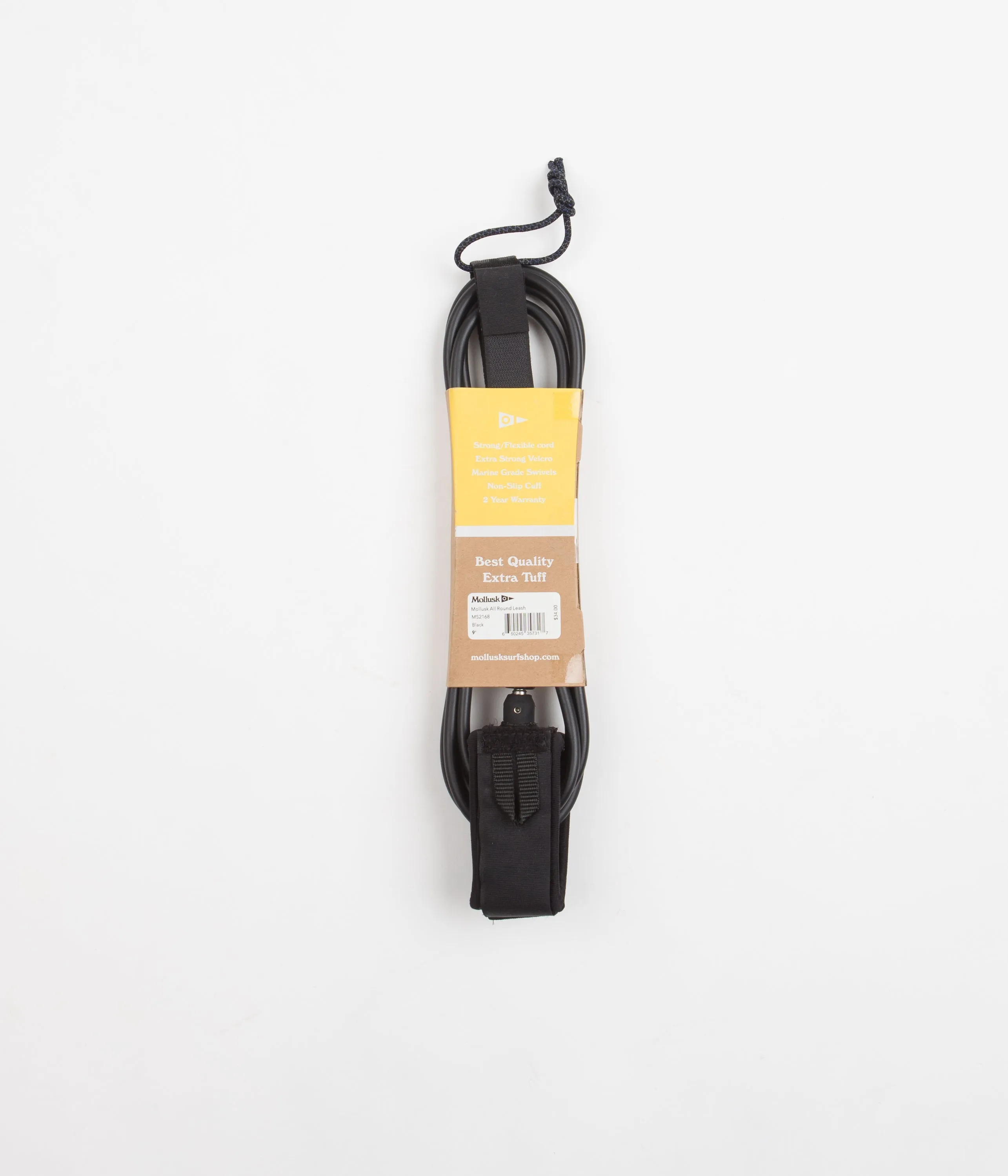 Mollusk 9ft Surfboard Leash - Black