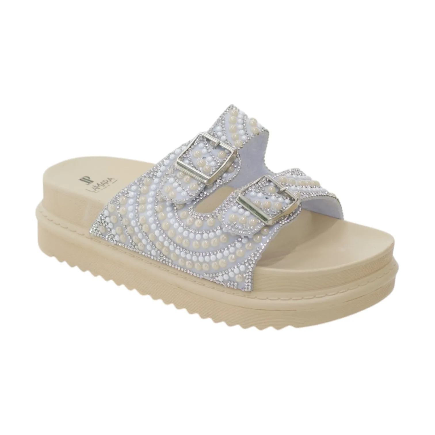 Monika rhinestones flat foam slide