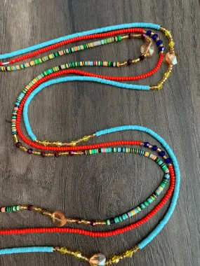 Multicolored-  3 Pc Waist Beads Set