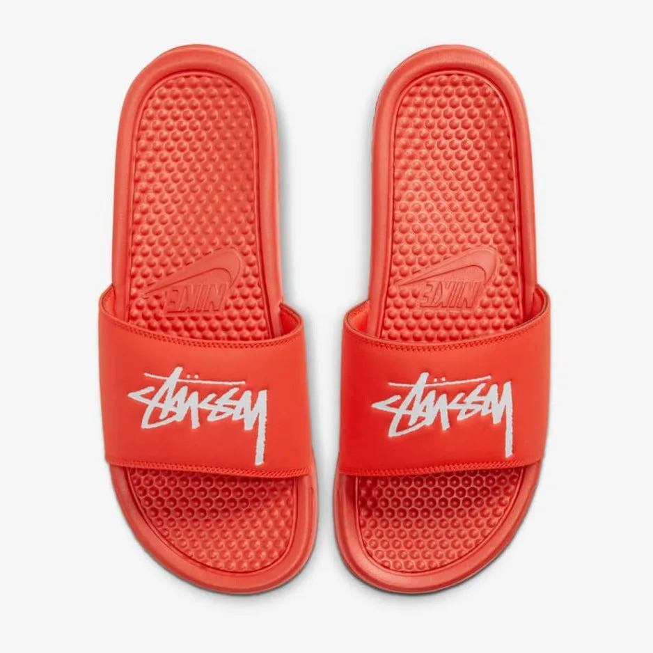 Nike x Stussy Benassi Slides (Habanero Red/White)(CW2787-600)
