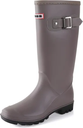 Rain Boots for Women, Waterproof Anti-Slip Knee High Rubber boots, Fashion Comfy Tall Water Boots Lightweightr Garden Booties for Outdoor
