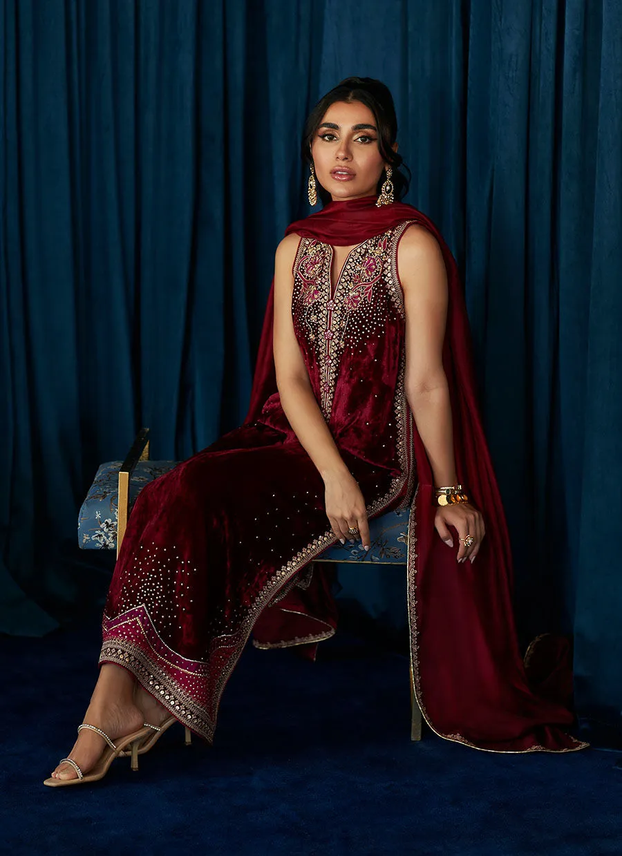 RITA SCARLETT SHIRT AND DUPATTA
