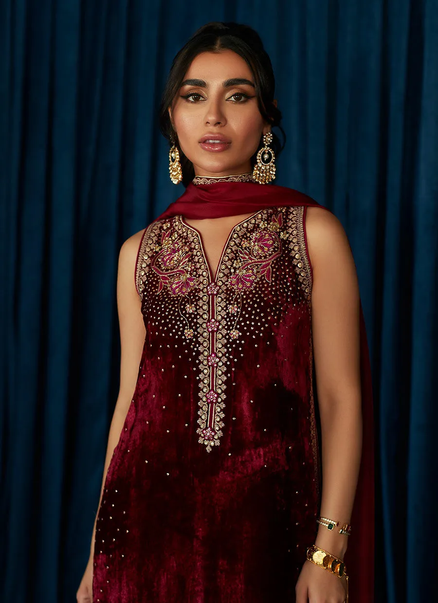 RITA SCARLETT SHIRT AND DUPATTA