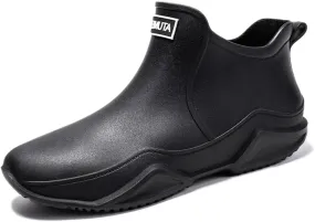 Rojeam Womens Mens Rain Boots Waterproof Rubber Chelsea Shoes Outdoor Walking Water Shoes Ankle Boots