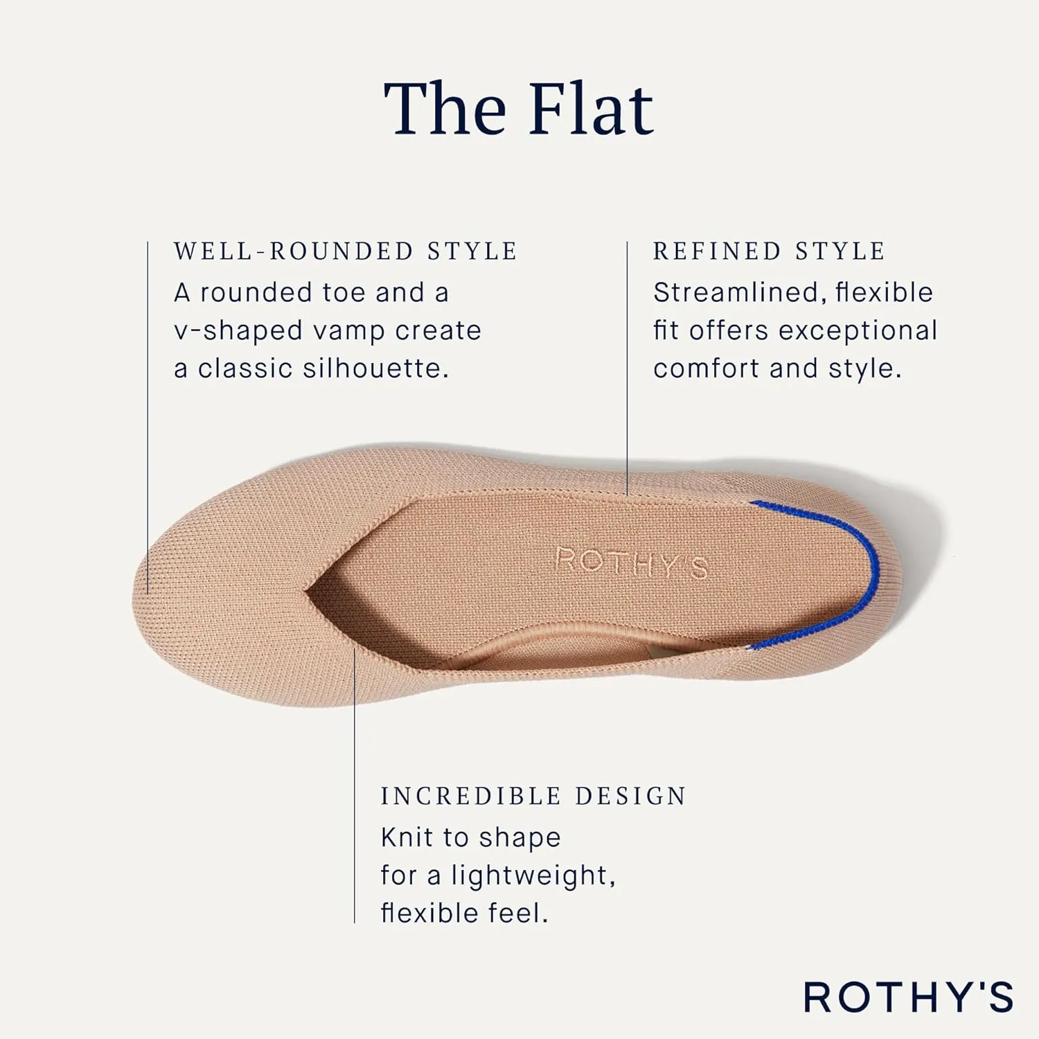 Rothy's The Flat Women's Slip-On Shoes, Classic Flats, Made from Recycled Plastic Bottles & Machine Washable