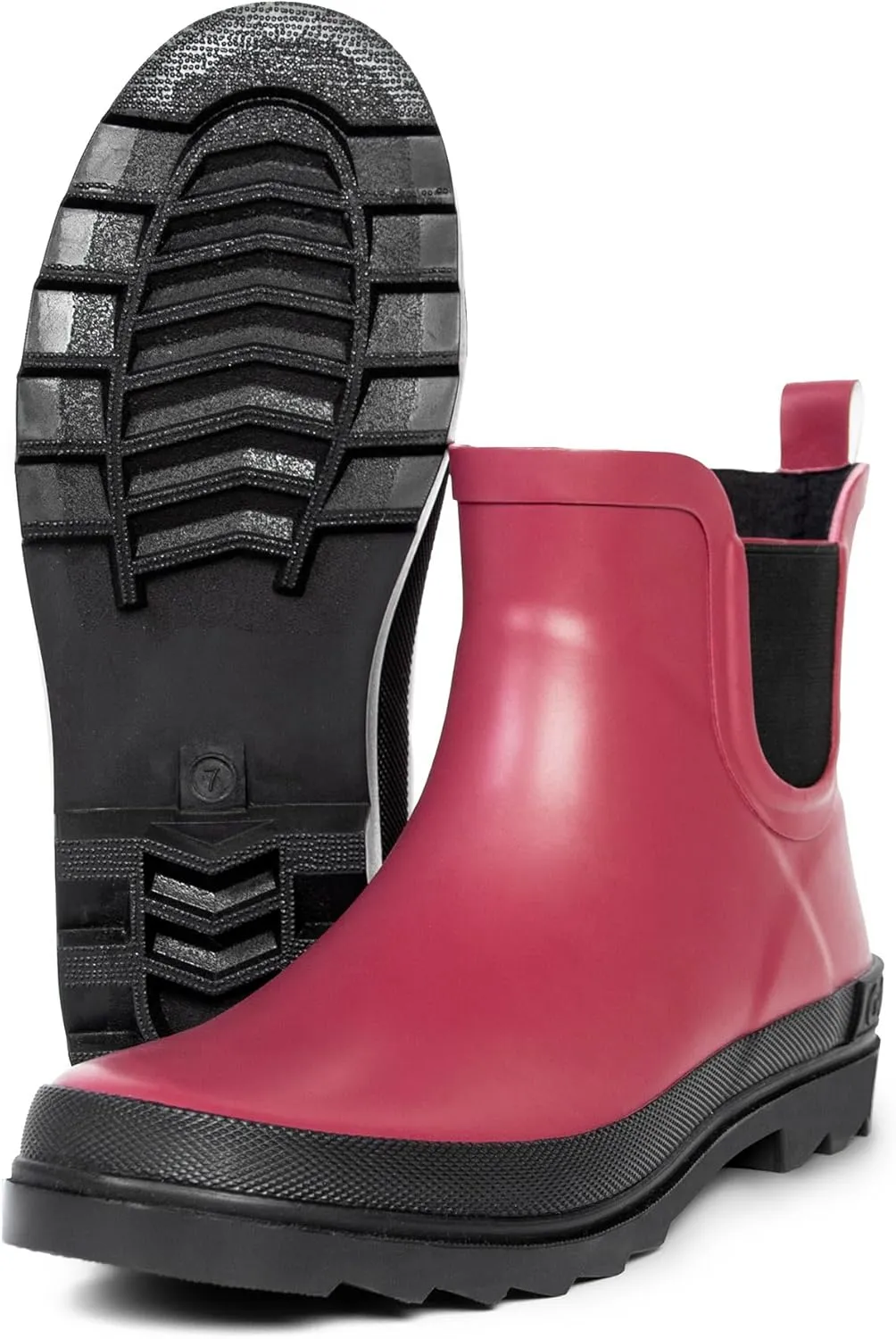 ShedRain Stylish Women's Chelsea Rain Boots  Short Waterproof Ankle Rubber Boots, Slip-On & Non-Slip for Garden, City & Outdoors