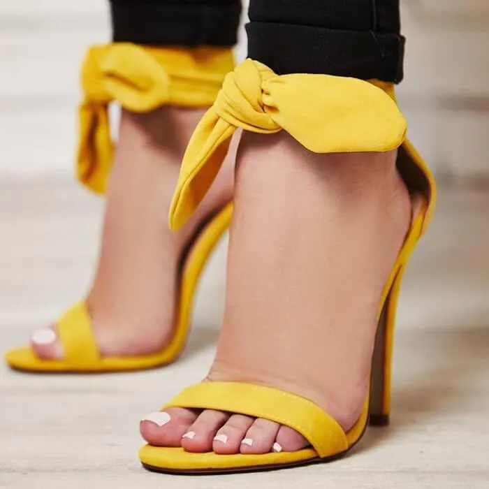 Stiletto High Heels Bow Open Toe Sandals