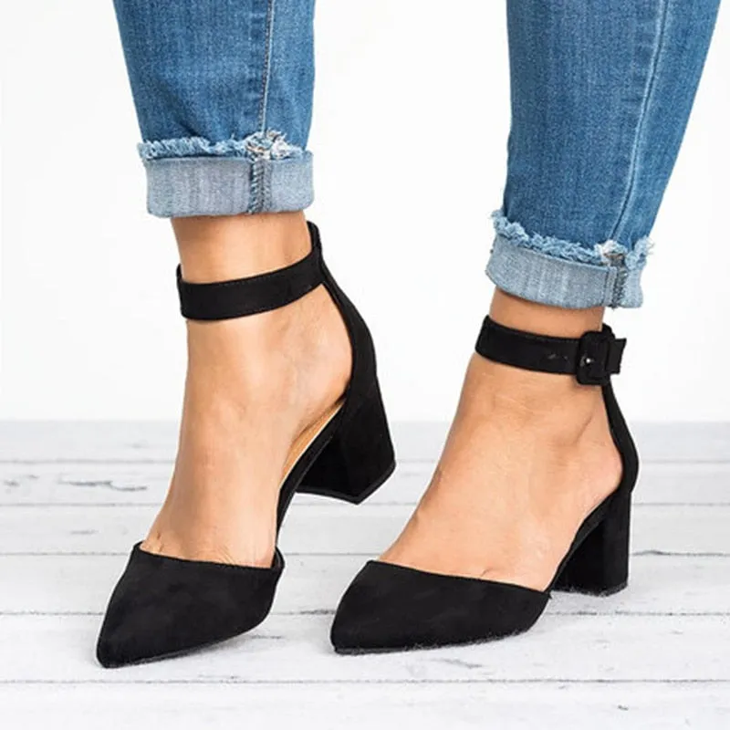 Summer Close Toe Suede High Heel Sandals
