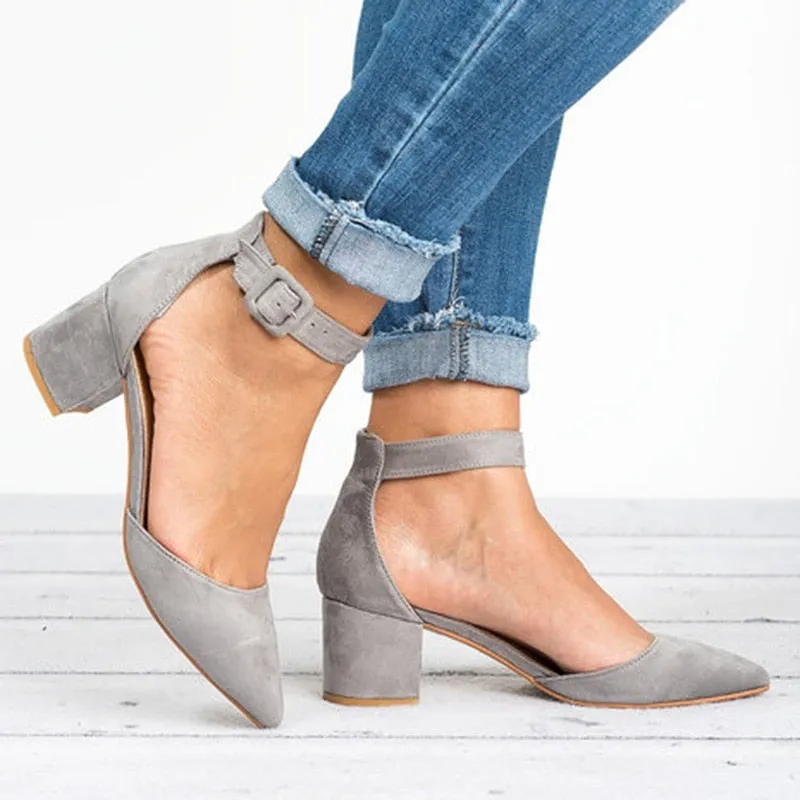 Summer Close Toe Suede High Heel Sandals