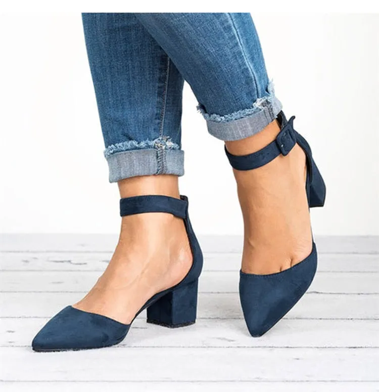 Summer Close Toe Suede High Heel Sandals