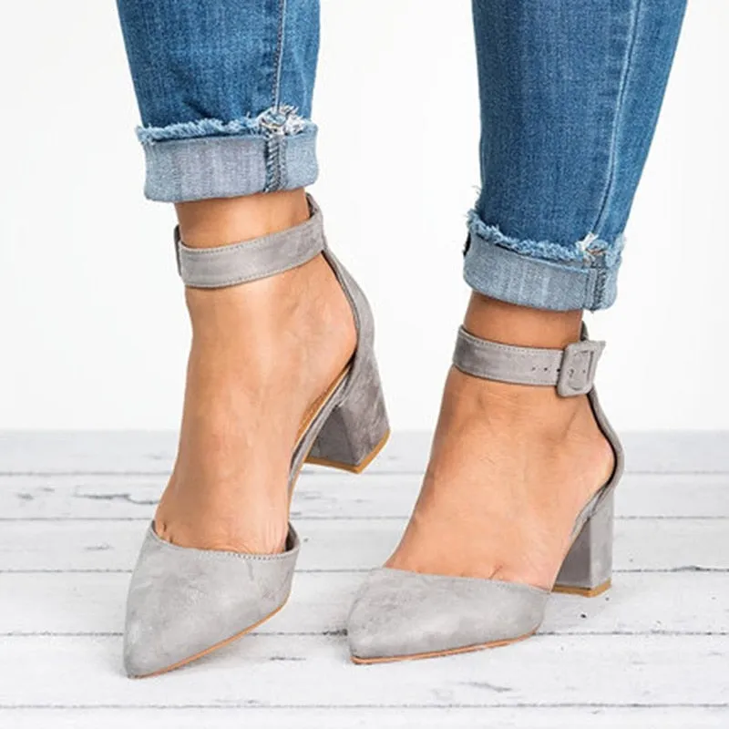 Summer Close Toe Suede High Heel Sandals