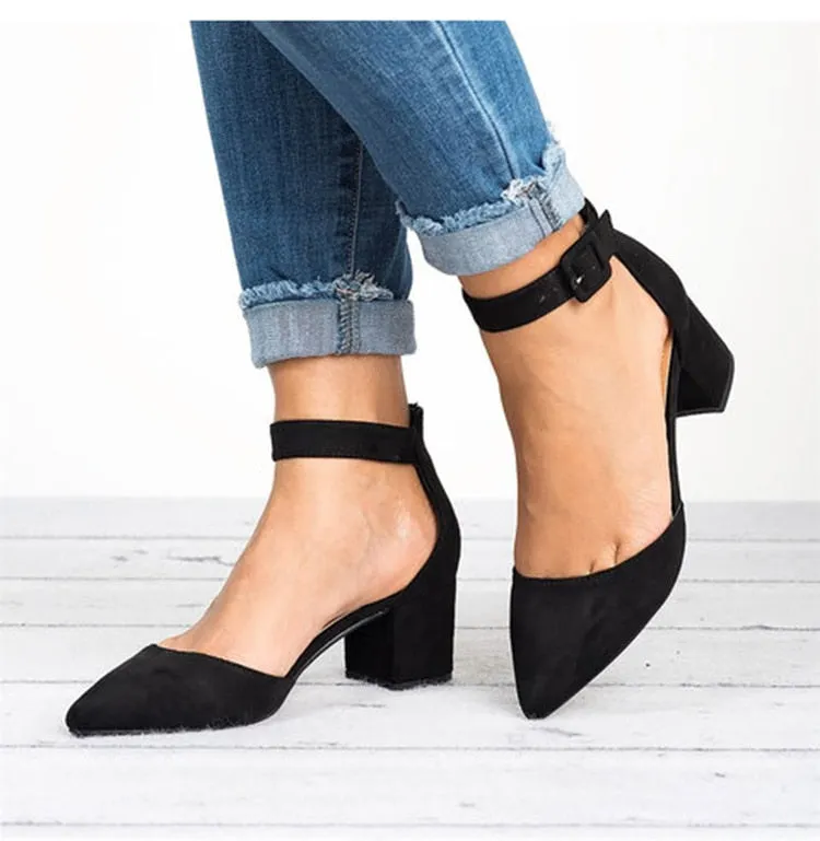 Summer Close Toe Suede High Heel Sandals