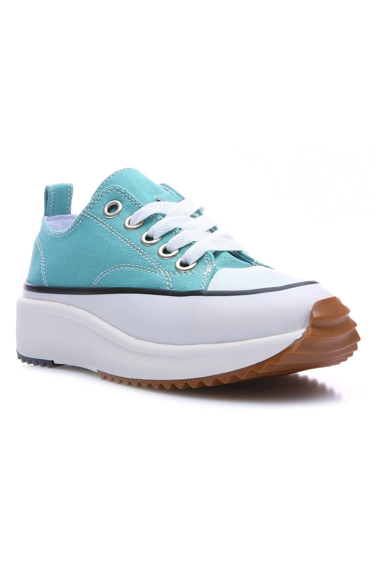 TMY Water Green Lace-Up High Sole Casual Women's Sneakers - 89070 - Câmara de Lobos