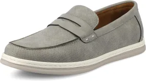 Vance Mens Brantley Penny Loafer Slip-on Perforated Pattern Round-Toe 6mm Vance Comfort System Insole Grey 10.5 Medium Mens US