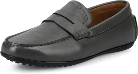 Vance Mens Yates Penny Loafer Casual Driving Shoe Perforated Faux Leather Round-Toe Slip-on 6mm Vance Comfort System Insole Grey 9 Medium Mens US