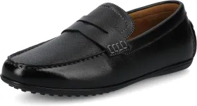 Vance Mens Yates Penny Loafer Casual Driving Shoe Perforated Faux Leather Round-Toe Slip-on 6mm Vance Comfort System Insole Wide Width Black 12 Wide Mens US