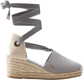 VISCATA Escala Espadrille Canvas Wedges with Sleek Ankle Laces Women's Lace Up Shoes Handmade in Spain Organic Cotton Canvas and 100% Natural Jute Midsole for All Occasions