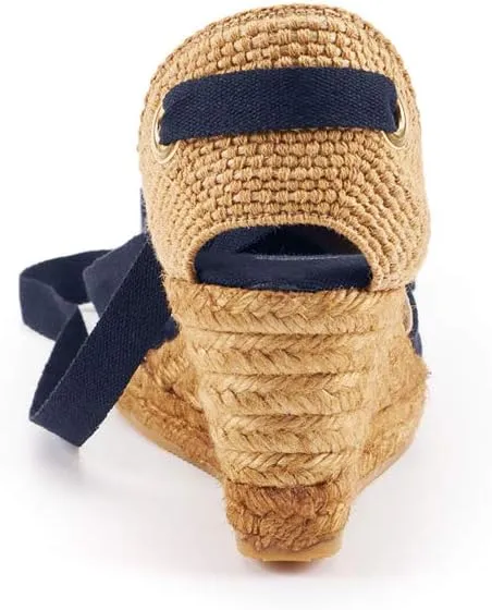 Viscata Sagaro Espadrille Canvas Wedges with Ankle Laces Spain Handmade 2 ½” Heel Women's Sandals with Breathable Organic Cotton Canvas and 100% Natural Jute for all Occasions: Casual, Work, Party