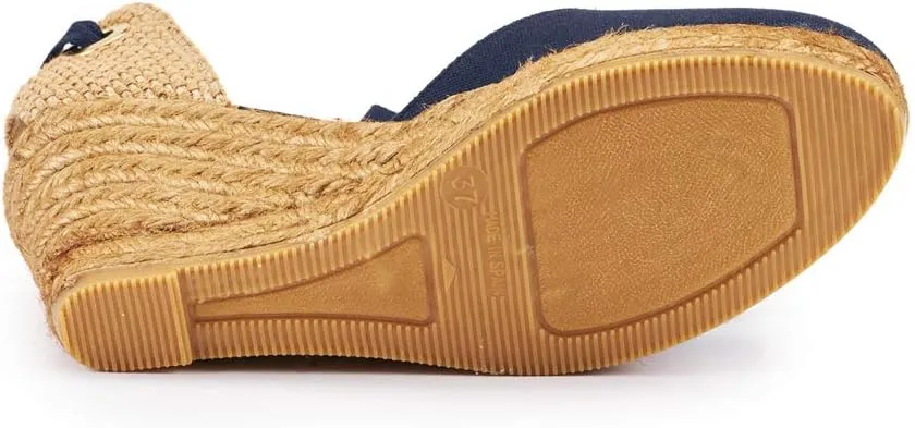 Viscata Sagaro Espadrille Canvas Wedges with Ankle Laces Spain Handmade 2 ½” Heel Women's Sandals with Breathable Organic Cotton Canvas and 100% Natural Jute for all Occasions: Casual, Work, Party