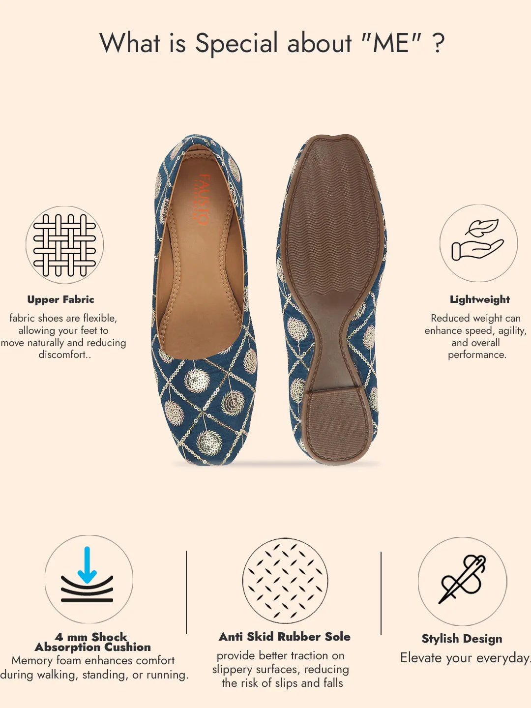 Women Blue Ethnic Silk Embroidery Zardozi Slip On Juttis and Mojaris for Wedding|Juttis for Lehanga|Festive Slip-On