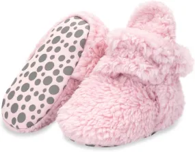 Zutano Unisex Furry Baby Booties with Grippers, Organic Cotton Lining, Baby Registry Must Haves