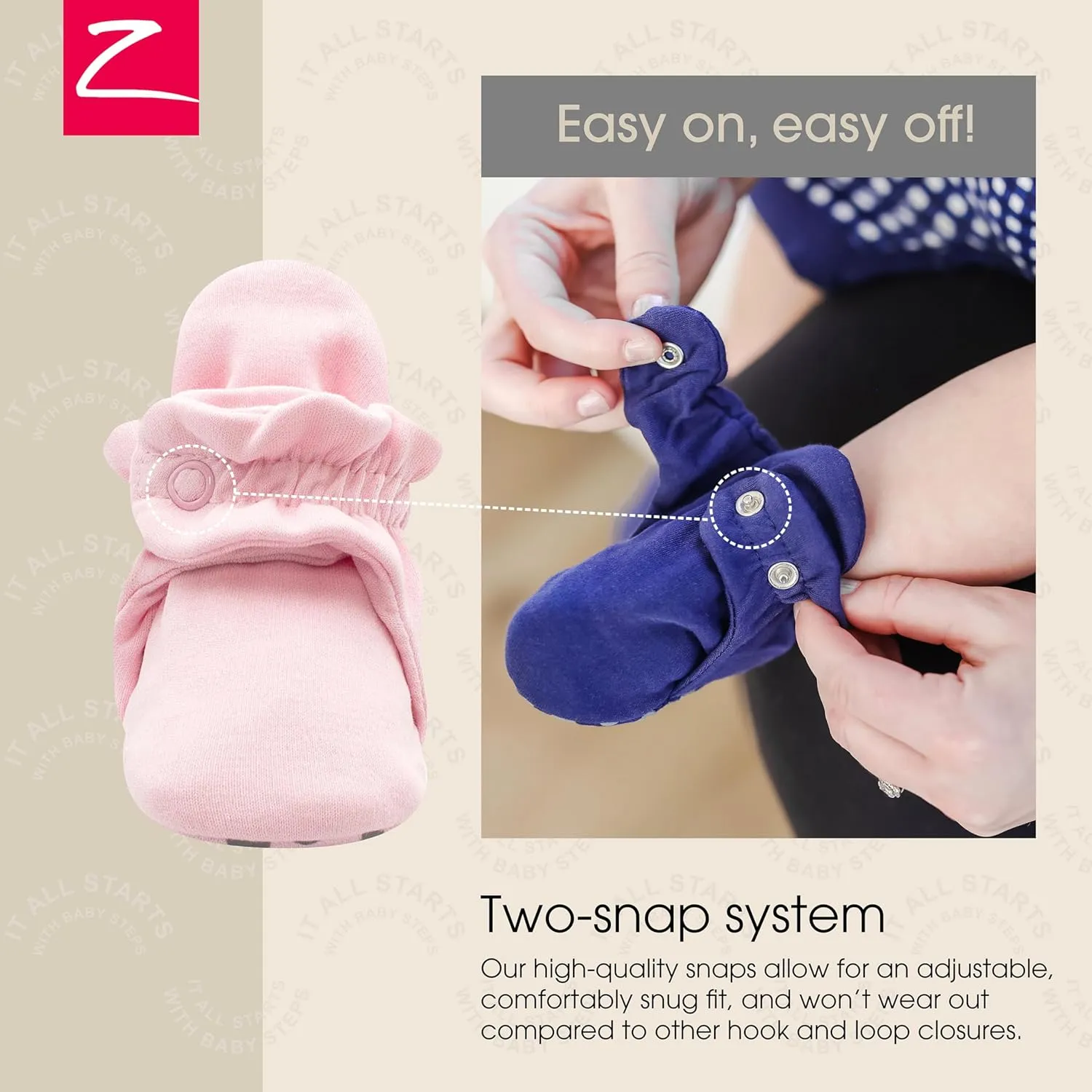 Zutano Unisex Organic Cotton Baby Booties With Gripper Soles